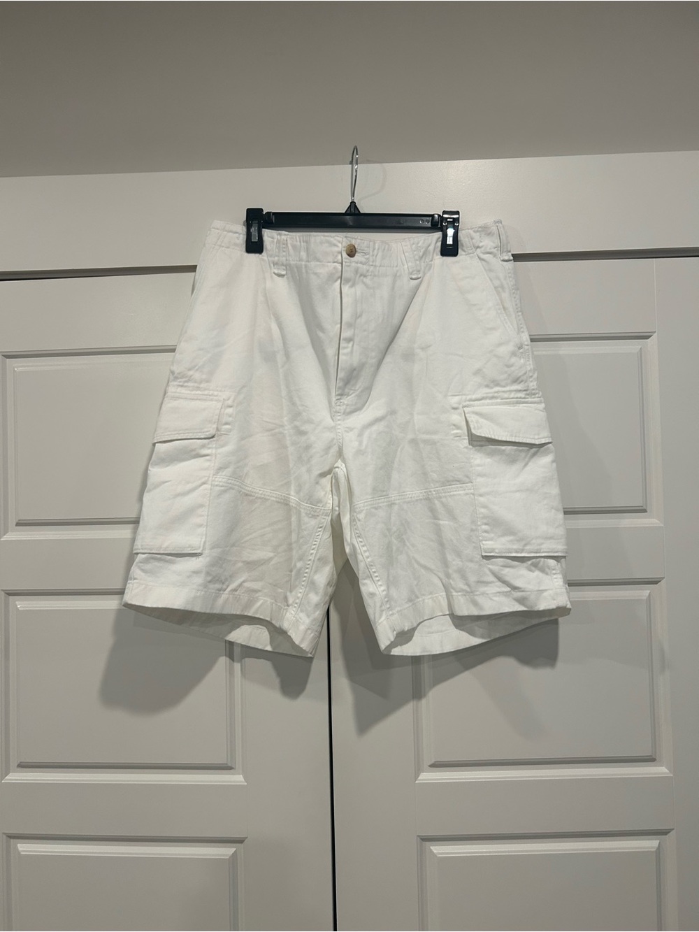 Ralph Lauren White Cargo Shorts with Utility Pockets